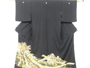 リサイクル　金彩花車に熨斗模様刺繍留袖(比翼付き)